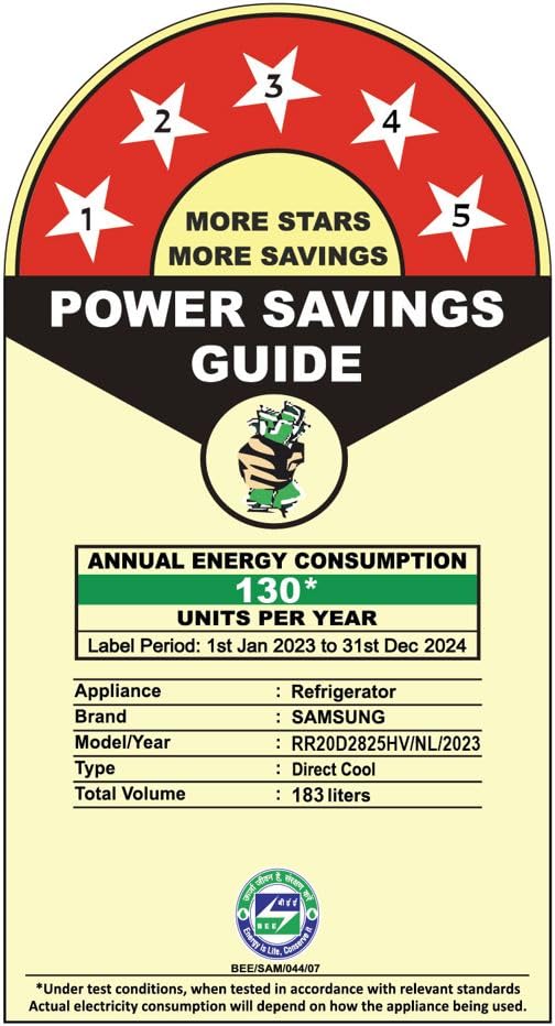Version 1.0.0 Samsung 183 L, 5 Star, Digital Inverter, Direct-Cool Single Door Refrigerator (RR20D2825HV/NL, Himalaya Poppy Blue, Base Stand Drawer, 2024 Model) - Image 7
