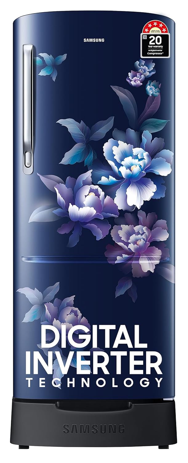 717WXktL2ML._SL1500_ Samsung 183 L, 5 Star, Digital Inverter, Direct-Cool Single Door Refrigerator (RR20D2825HV/NL, Himalaya Poppy Blue, Base Stand Drawer, 2024 Model)